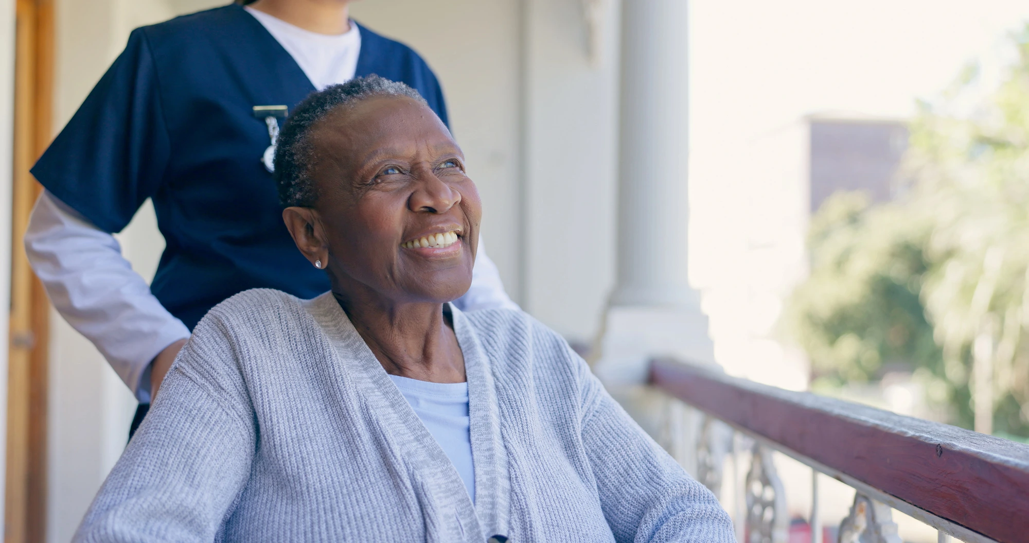 happy older lady at an assisted living in Highland Park